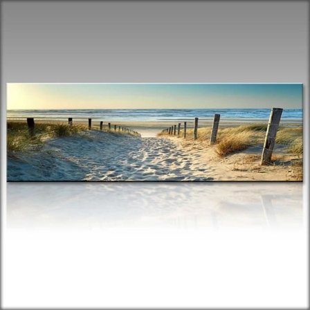 TEMPSA Modern Ocean Beach Sea Road Canvas Print Modern Heminredning Väggkonst Bild Ramlösa Tryck 50x150cm