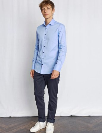 Bruun & Stengade Bs Soto Slim Fit Shirt - Blue - 44