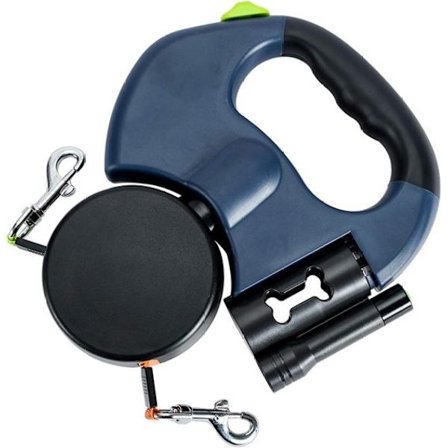 Dobbelt hundesnor - Grå - Maksimum 9 kg per hund - 300 centimeter