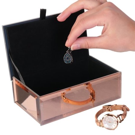 Smykkeskrin i glas - Kobber