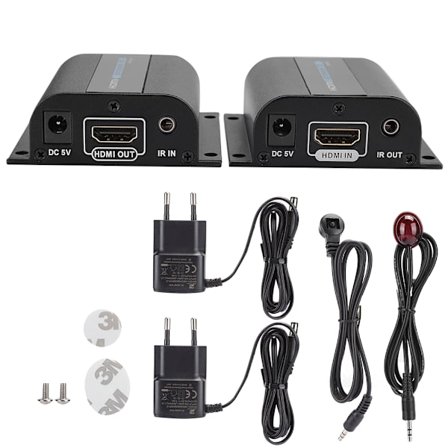 LKV372AE HD -jatkaja 60M Yksittäinen verkkokaapeli Vahvistin RJ45 Infrapuna Laajakaista PostBack 100-220V Syöttöjännite EU-pistoke