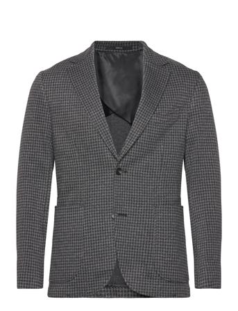 Slim-Fit Micro-Houndstooth Jacket Suits & Blazers Blazers Single Breasted Blazers Grey Mango