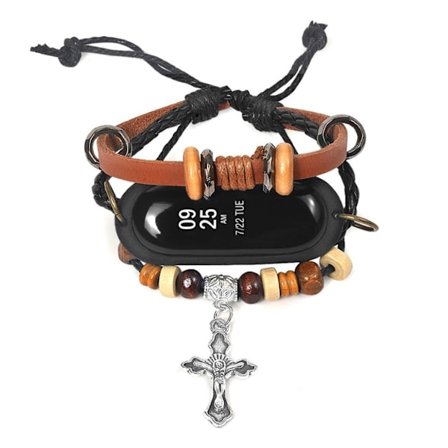 Xiaomi Mi Smart Band 4 vintage klockarmband i läder - Brun