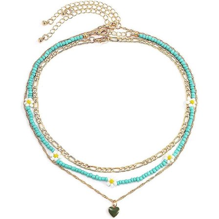 Boho Lagdelt Halskæde Strand Justerbare Kæder Perler Form Vedhæng Retro Halskæder Smykker Til Kvinder Og Piger