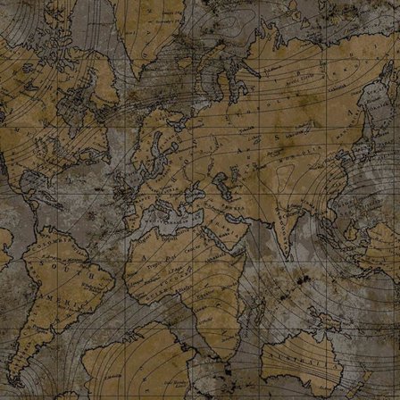 Noordwand Tapet Friends & Coffee The World Map metallic och grå