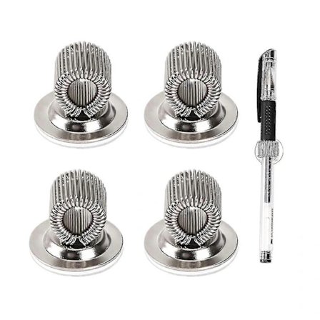 Penholderclips, 4 stk. Bærbare Justerbare Metal Fjederløkke Clips Til Markører, Penne, Blyanter, Kontor- Og Skoleartikler (sølv)