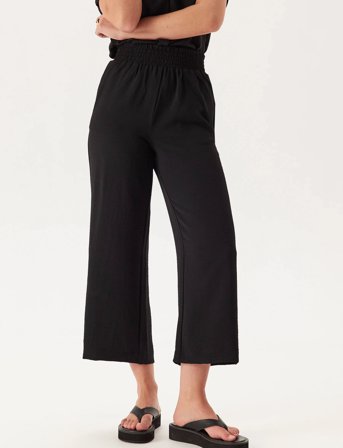 Bubbleroom Smock Waist Ankle Trousers - Black - S