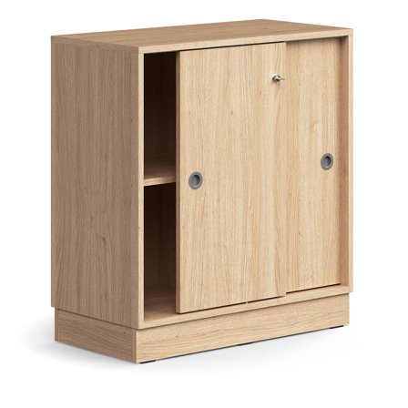 Schiebetürenschrank QBUS, 873x800x400 mm, Eiche