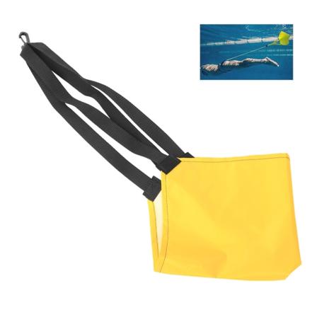 Svømmetræner Svømmestyrketræningssele modstandsbælte med mesh Pocketyellow