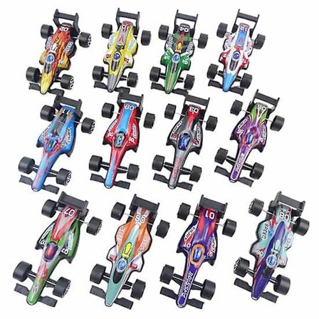 12 stk. Racerbil Legetøj til Børn Træk Tilbage Formel 1 Racerbil Model Metal Karosseri Gummihjul Støbt Køretøj Dekoration Småbørn Drenge 