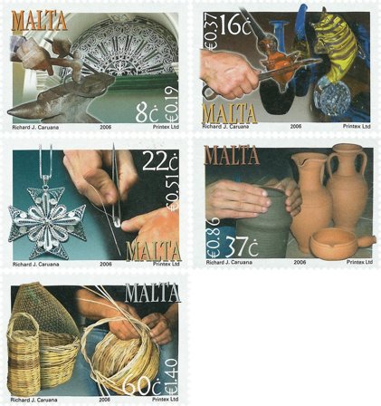Malta - Håndværk - Postfrisk sæt 5v