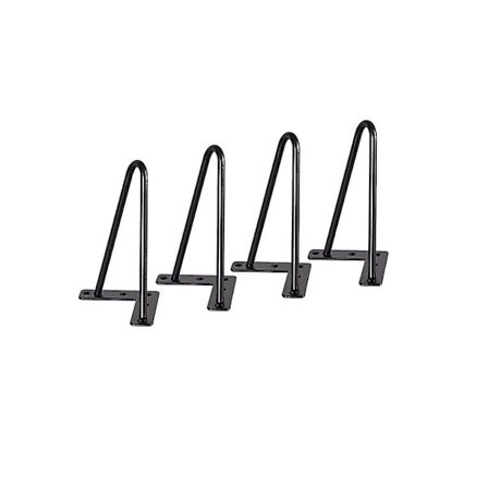 4 stk. hårnålebordeben i moderne stil, gør-det-selv metalmøbelfødder, hårnåleben med skruer