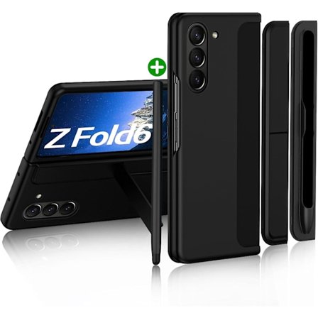 Til Samsung Galaxy Z Fold 6 Etui med S Pen, Udskiftelig S Pen Holder & Kickstand Mat PC Stødsikker Fuld-Krop Robust Etui