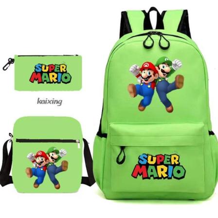 Super Mario 3kpl/ set Lasten reppu pojille koululaukku Takaisin kouluun -lahja multi 16 Inches