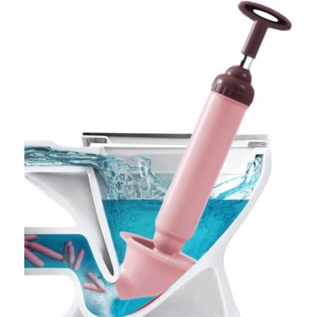 Toiletstempelværktøj, slangeafløbsstopperfjerner (pink)