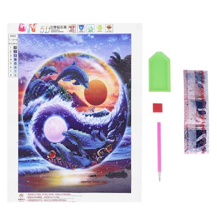 DIY Håndlavet Rhinestone Broderi Maleri Korssting Kit Håndværk til Hjemmevæg Dekoration