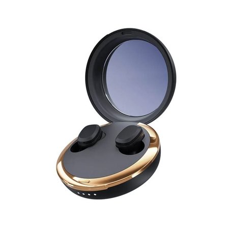 Happy Plugs Adore trådlöst in-ear headset med sminkspegel - Svart