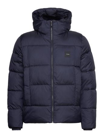Calvin Klein Hooded Quilt Puffer Mw Marinblå