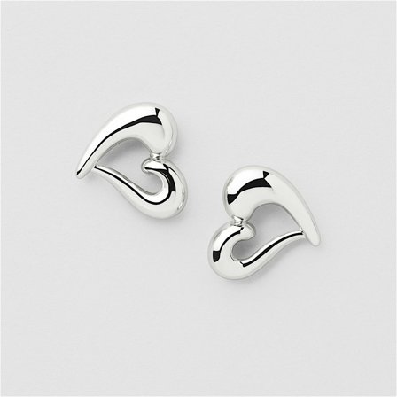 Helin Heart Studs - Sterling silver - Safira
