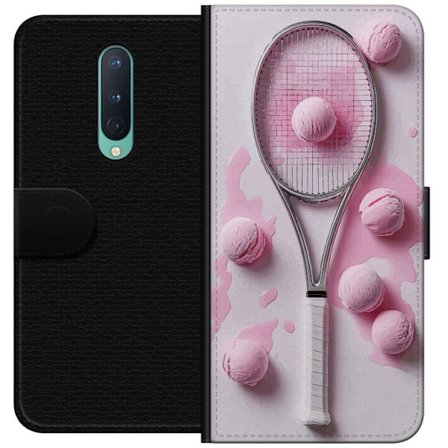 Yhteensopiva Lompakkokotelo OnePlus OnePlus 8 Ruusunpunaiset lasipallot ja tennismaila luovassa stillikuvassa, jossa on leikkisä pop-tunnelma ja mode