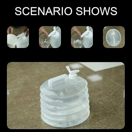 10L PE-muovista valmistettu taittuva juomavesisäiliö, vetäytyvä