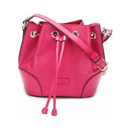 Gucci Vintage, Pre-owned Diamante Leather Bucket Bag Roze, Dames, Maat:ONE Size