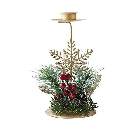 Jul Guld Jern Lysestage Vindue Borddekoration Juleferie Dekoration Produkt Juledekorationer B