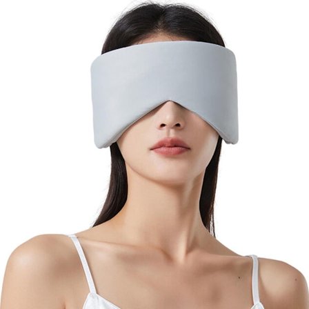 Dobbeltsidet øjenmaske - rejse sovemaske - 66x12 cm (grå)