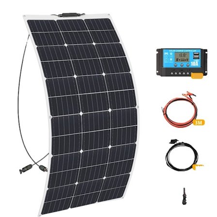 Fleksibelt solpanel kit, 100W/200W, Høj effektivitet monokrystallinske celler,12V 100W
