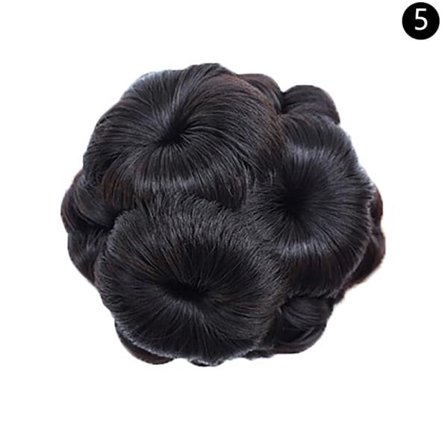 Syntetisk kloklämma Chignon Extensions Clip Hårstycke lockigt hår 5