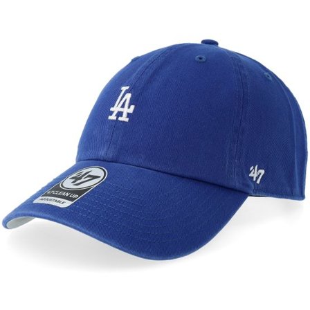 47 Brand - MLB Blå unconstructed Keps - Los Angeles Dodgers Base Runner Clean Up Blue/White Adjustable @ Hatstore