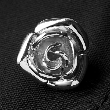 Floare de rever lustruită cu trandafir roșu pentru bărbați - Ace de rever cu floare