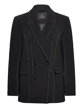 Brassicabbstitch Blazer Black Bruuns Bazaar