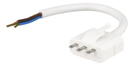 Nordic Quality DCL plug with 15cm cable, White