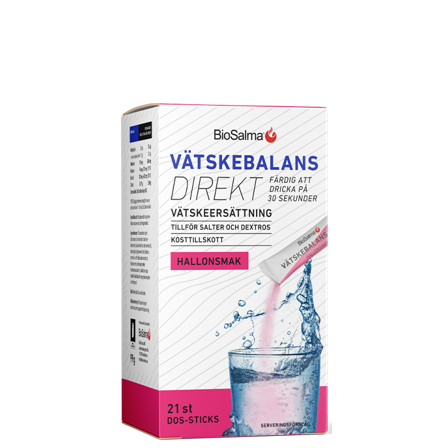 BioSalma Vätskebalans Direkt Vätskeersättning 21 portionspåsar Hallon