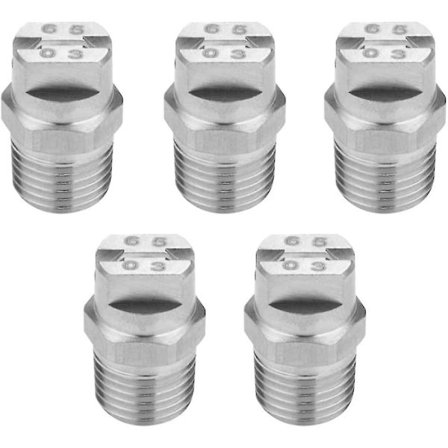 1/4 Høytrykksvasker Spray Fan Dysen Spiss Rustfritt Stål Dysen For Bilvaskemaskiner (sølv) (5 stk)