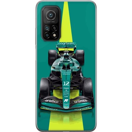Yhteensopiva Puhelinkuori Xiaomi Xiaomi Mi 10T Pro 5G Aston Martinin Formula 1 -auto vihreässä kilpailumuotoilussa, jossa on moderni studiosentuntma