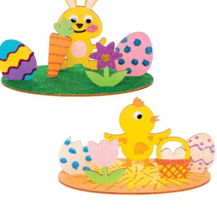 2 kappaleen setti - puinen pupu ja tipu maalaus, pääsiäispupun koriste