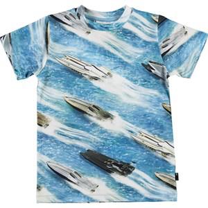 Molo Electric Speed Ralphie T-Shirt 104 cm - Tops - 104 CM - Blue - Junge