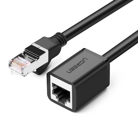 Ugreen Internet/Ethernet Patchcord RJ45 F/UTP Cat6 jatkoverkkokaapeli, 1000Mbps, 1m - musta