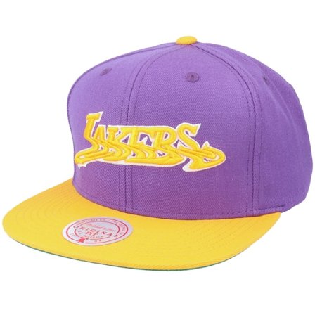 Mitchell & Ness - NBA Violett snapback Cap - Los Angeles Lakers Warp Down Hwc Purple/Gold Snapback @ Hatstore