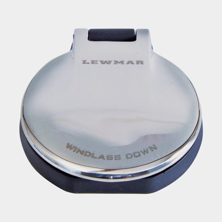 Pedal de cubierta Lewmar Deck Foot Switch, 12/24 V, compatible con molinetes Lewmar, acero inoxidable