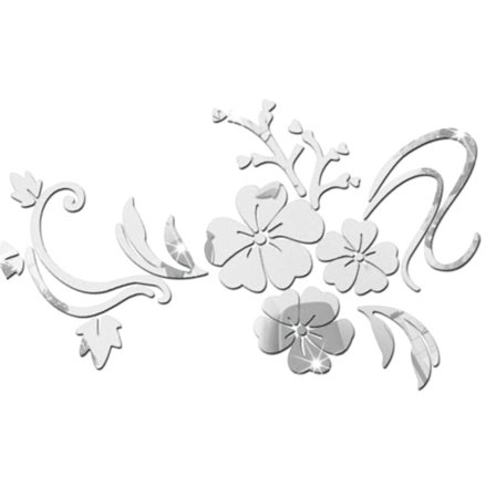 Veggklistremerke 3D Blomsterspeil Flyttbart Akryl Vanntett Blomster Veggdekor Speil Veggklistremerke for Rom Soverom Bad