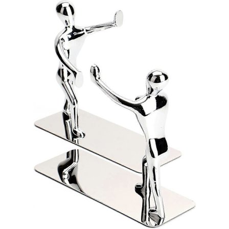 Bokstøtter Kraftige Svarte Metall Bokstøtter Bokholder For Hyller Kunst Bokstøtte, 1 Par (sølv)