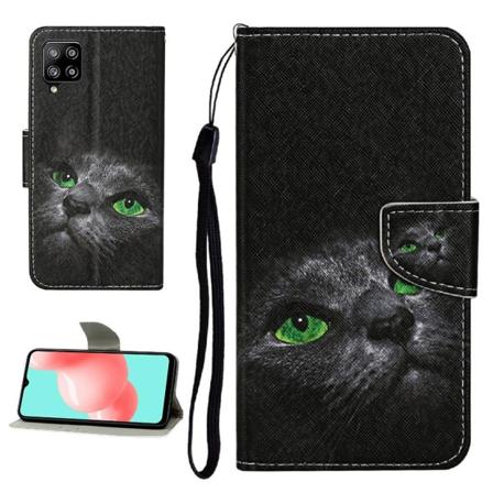 Wonderland Samsung Galaxy A22 4G Flip Etui - Kat øjne Black