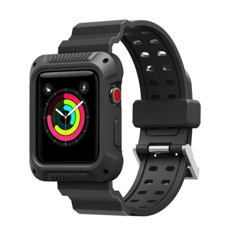 Apple Watch Series 4 44mm erstatnings urrem i silikone - Sort Black