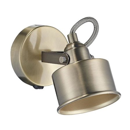 Justerbar vegglampe i antikk messing med LED-lys i moderne industriell stil