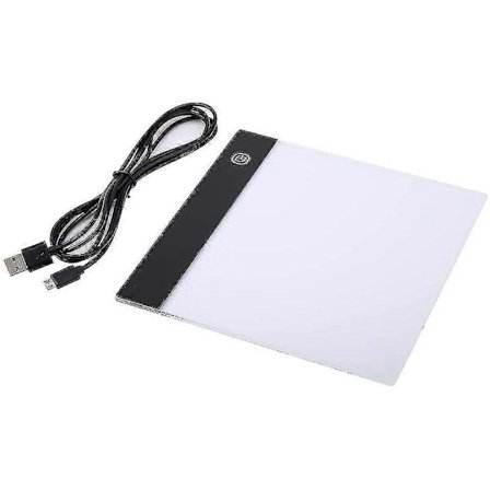A5 LED Ritplatta, LED Ljusplatta A5 LED Ljusbord Ultratunn LED Ljuslåda, A5 LED Kopieringsplatta, Färgläggningsplatta, Skissplatta, Med USB-kabel, För