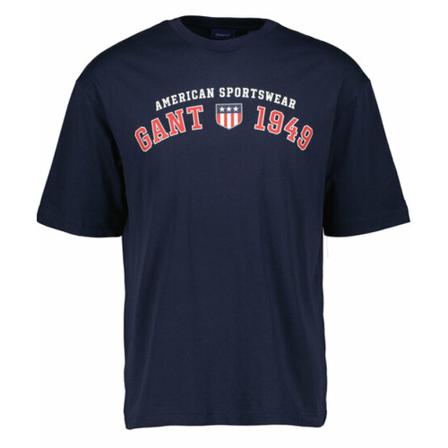 Gant - T-shirts - Blå - Herr - Storlek: L, Herr, Storlek: L