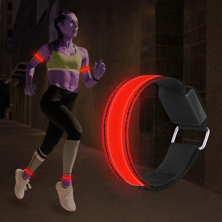4 stk. USB Genopladelige Reflekterende Lysende Armbånd til Udendørs Jogging Løb Sport